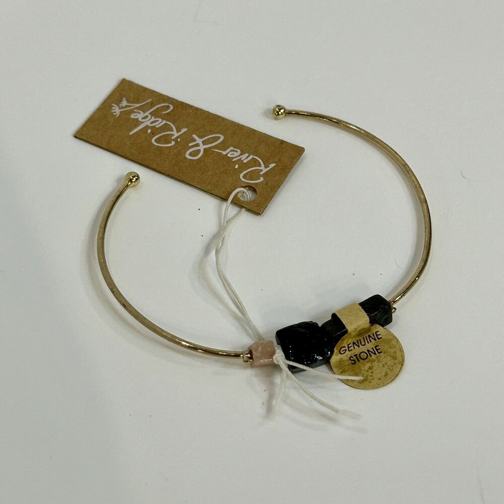 NWT Bracelet bangle with genuine stones. Handmade by River and Ridge